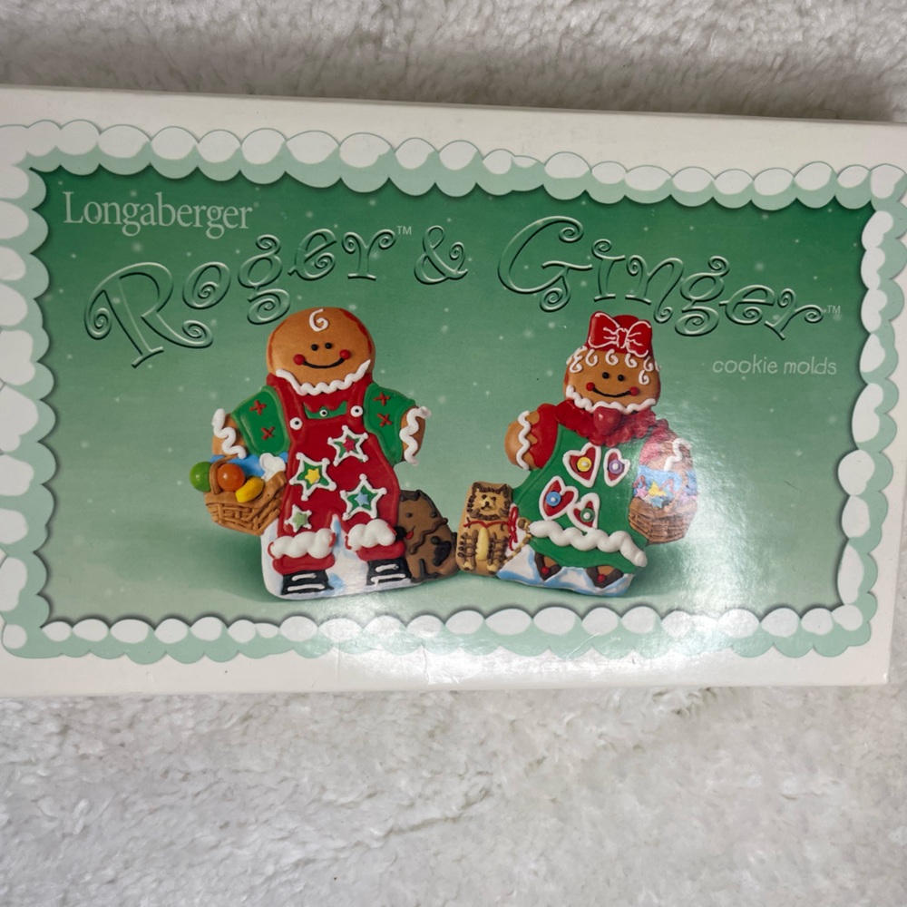Vintage 2000 Longaberger Ginger and Roger Gingerbread Cookie Mold SET of 2